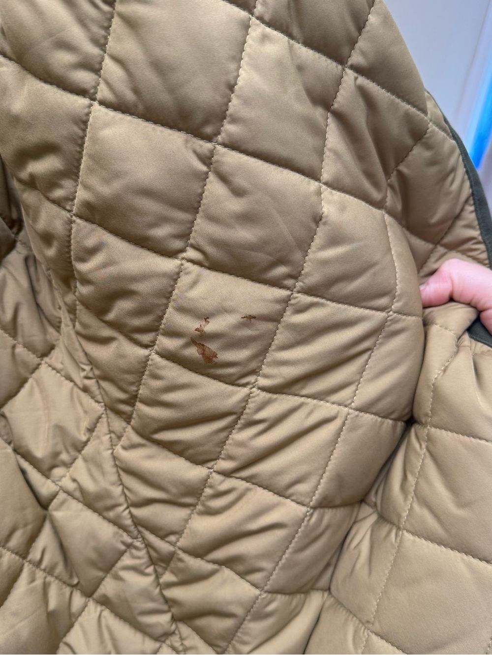 L.L. Bean Olive Green Barn Jacket with Brown Corduroy Collar - Picture 10 of 10